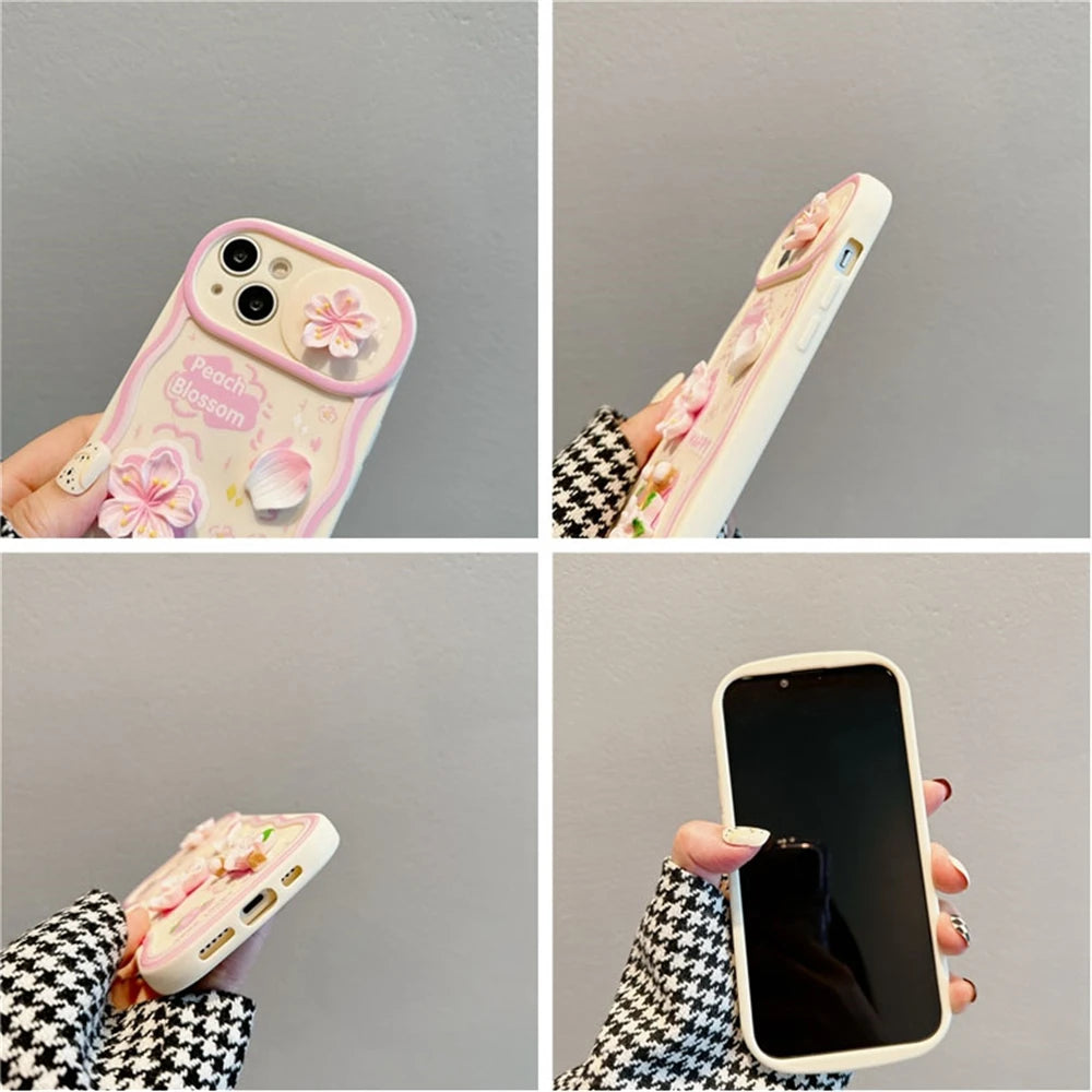 Cute Phone Cases For iPhone 7, 8, XR, X, XS Max, 11, 12, 13, 14, and 15 Pro Max - 3D Floral Soft Cover - TSP430