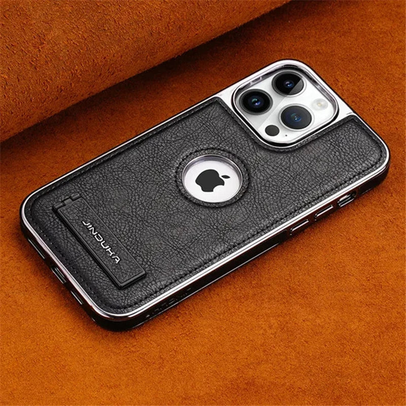 TSP70 Cute Phone Cases For iPhone 16, 14 Pro Max, 13, 12, and 15 - With Invisible Kickstand - Leather Cover