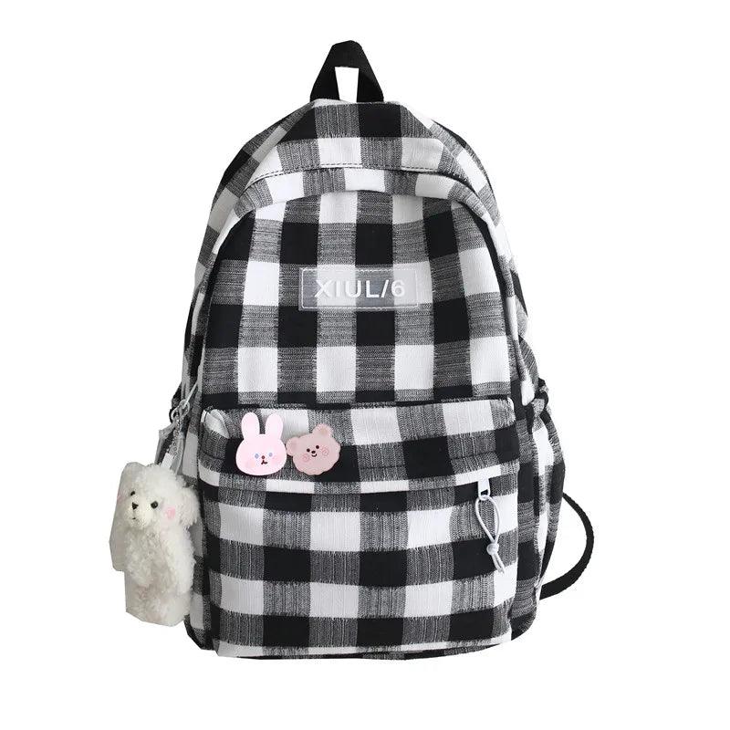 TSB30 Cool Backpacks - Fashion Plaid Nylon Travel Bag for Girls - Touchy Style