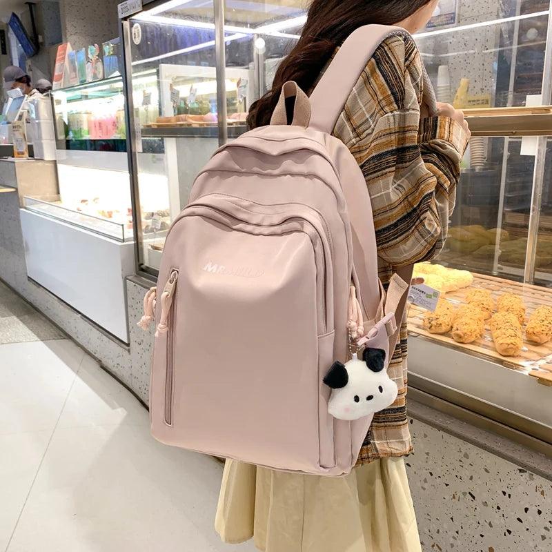 TSB49 Cool Backpacks - Waterproof, Nylon, Solid Bookbag - For Teenage Girls - Touchy Style