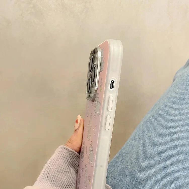 Cute Phone Cases For iPhone 11, 12, 13, 14, and 15 Pro Max - Hollowed Out Rabbit - Pink Laser Cover - TSP269