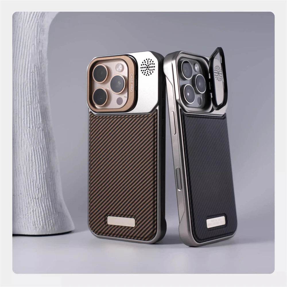 Cute Phone Cases For iPhone 16 Pro Max, 15, 14, 13, 12 Pro - Carbon Fiber Pattern - Cover with Kickstand - PC8030 - Touchy Style