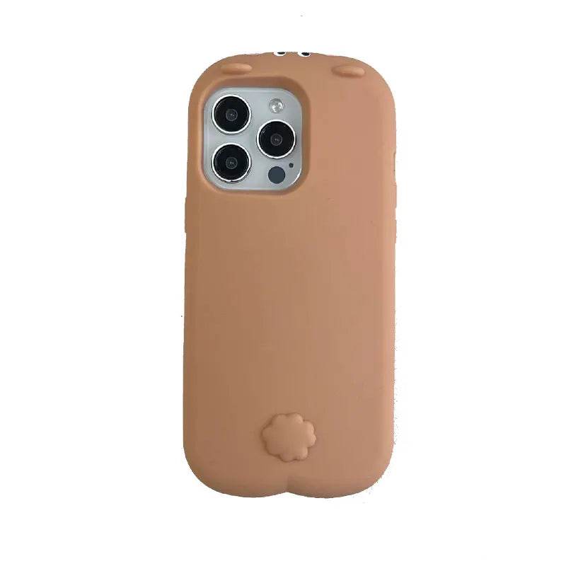 Cute Phone Cases For iPhone 16 Pro Max, 15, 13, 14 - 3D Milk Tea Bear - Soft Silicone Cover Shell - PC1010 - Touchy Style