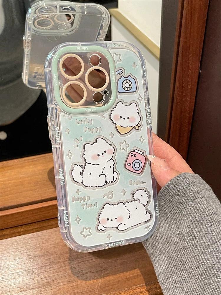 Cute Phone Cases for iPhone 11, 12, 13, 14, and 15 Pro Max - Cartoon Cat Mirror - Bumper Cover - TSP271