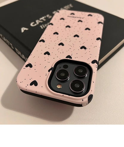 Cute Phone Cases For iPhone 15PRO MAX, 14, 13, 12, 11 PRO, 11 Plus, 15 PRO - Little Hearts - Simple Acrylic TPU Cover - PC8120