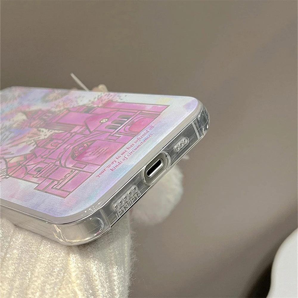 TSP1 Cute Phone Case for iPhone 15, 14, 13, or 12 Pro Max - Fireworks Ferris Wheel Pattern