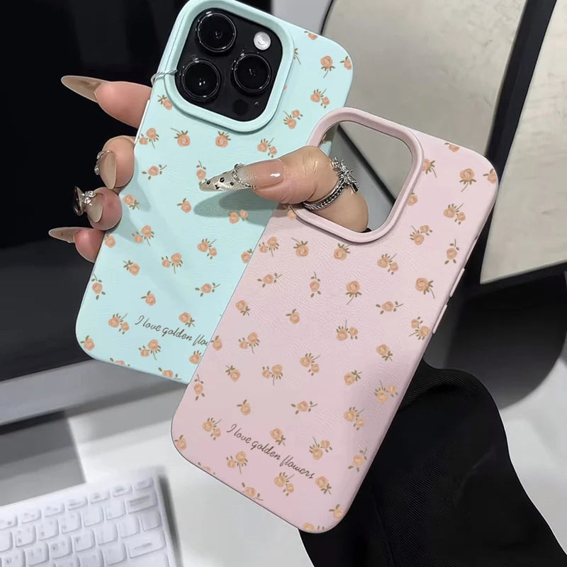 Cute Phone Cases For iPhone 16 Pro Max 15 14 13 12 11 - Flowers Lichee Pattern - Silicone Cover