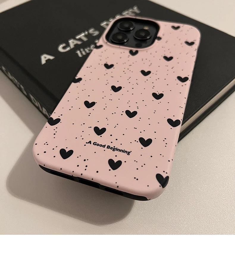 Cute Phone Cases For iPhone 15PRO MAX, 14, 13, 12, 11 PRO, 11 Plus, 15 PRO - Little Hearts - Simple Acrylic TPU Cover - PC8120