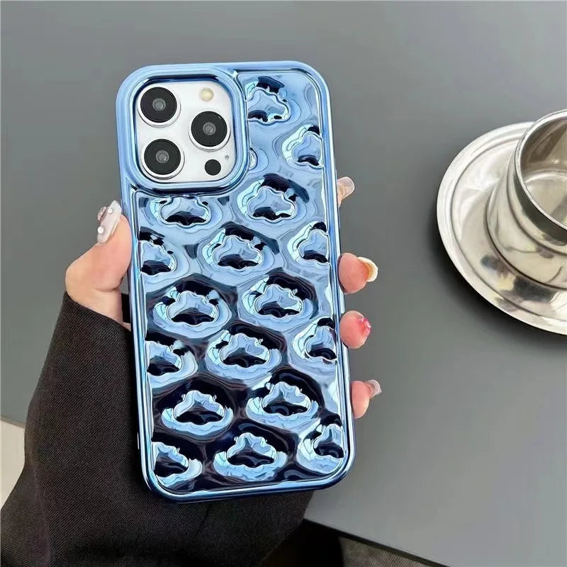 TSP51 Cute Phone Cases For iPhone 15 Pro Max, 14, 13, 11, 12, XR, X, XS Max, 7, 8 Plus, and SE - 3D Clouds Glossy Cover