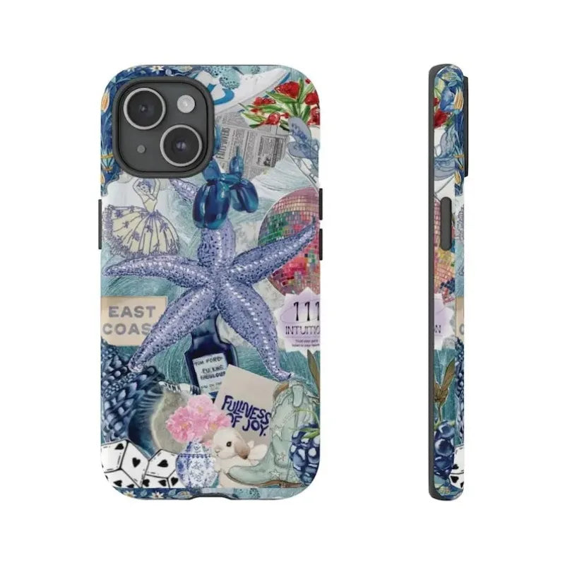 Cute Phone Cases For iPhone 15PRO MAX, 14, 13, 12, 11 PRO, 11 Plus, 15pro - Starfish Beach Collage - Acrylic TPU Cover - PC0501