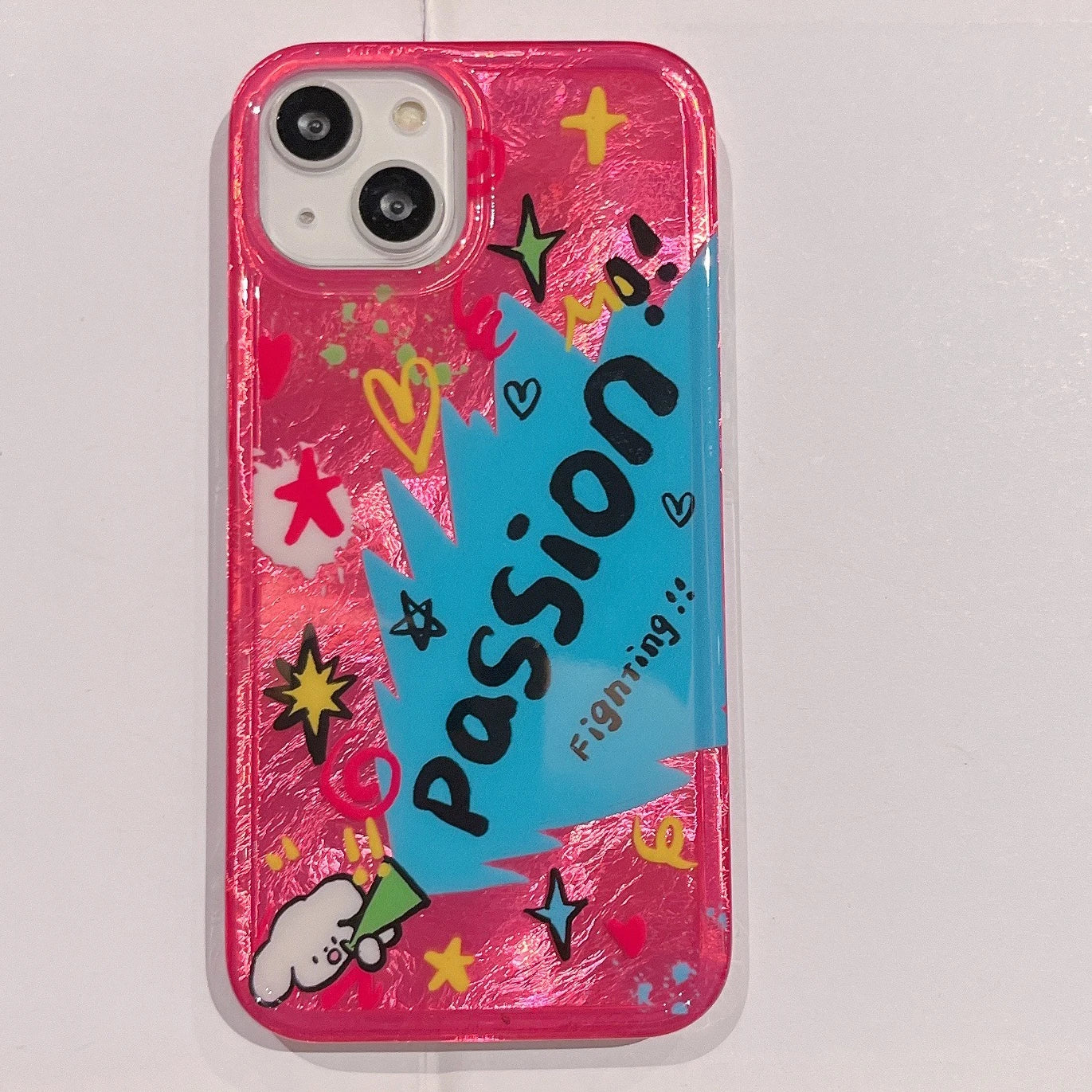 Cute Phone Cases For iPhone 16, 15, 14, 13 Pro Max - Street Style Chic Passion Graffiti Ripple - Back Cover - PC9230