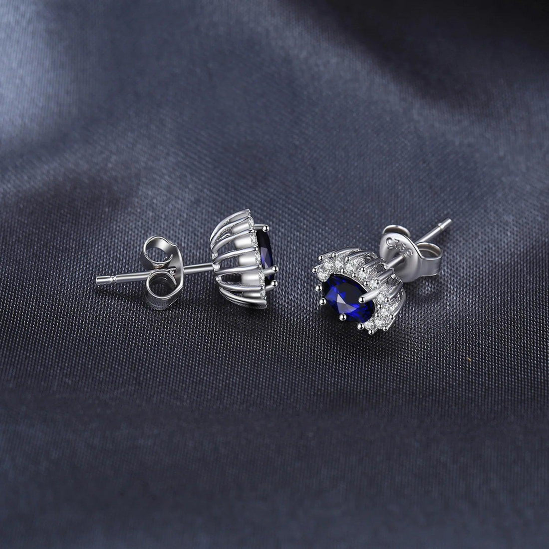 JPECJ258 Stud Earrings Charm Jewelry - Created Sapphire Ruby 925 Sterling Silver