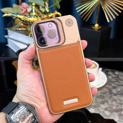 Cute Phone Cases For iPhone 16 Pro Max, 15, 14, 13, 12 Pro - Leather Cover with Alloy Lens Holder - PC1520 - Touchy Style