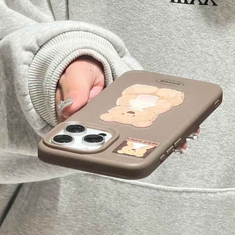 Cute Phone Cases For iPhone 12, 13, 14, 15, 16 Pro Max, 16 Plus - Cartoon Penguin Bear - Soft TPU Cover - PC1010 - Touchy Style