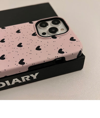 Cute Phone Cases For iPhone 15PRO MAX, 14, 13, 12, 11 PRO, 11 Plus, 15 PRO - Little Hearts - Simple Acrylic TPU Cover - PC8120