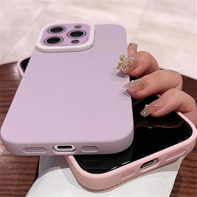 Matte Hard PC Lens Glass Full Protection Cute Phone Case for iPhone 12, 13, 14 Pro Max Cover