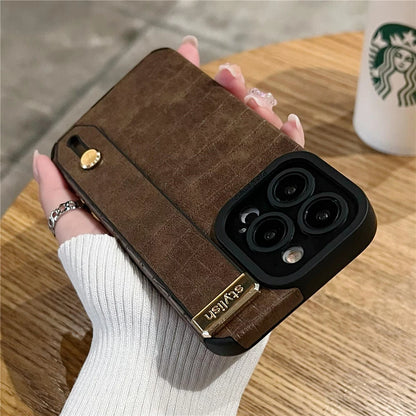 Soft Leather Wristband Cute Phone Cases For iPhone 15 14 11 13 12 Pro XS Max X XR 7 8 Plus