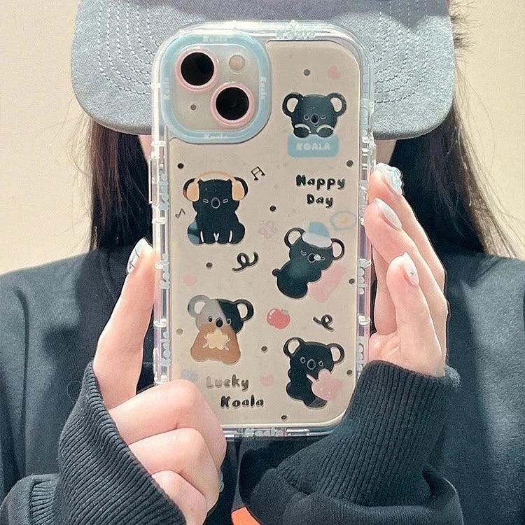 Cute Phone Cases for iPhone 15, 14, 13, 11, and 12 Pro Max - Lucky Koala - Hard Acrylic Mirror - TSP276