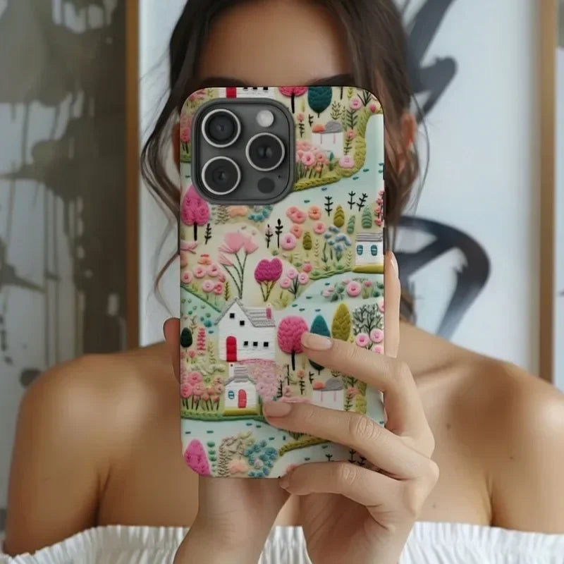 Cute Phone Cases For iPhone 16ProMax, 15, 14, 13, 12, 11 PRO, 11 Plus - Houses Botany Illustrations - Acrylic TPU Cover - IC8010