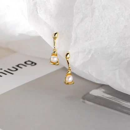 Drop Earrings Charm Jewelry - Irregular Droplet Pearl - TSJ118