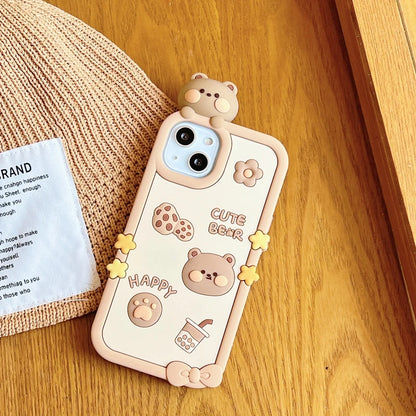 Cute Phone Cases For iPhone 11, 12, 13, 14, 14 Plus, or Pro Max - 3D Cartoon - Silicone Soft Cover - TSP250