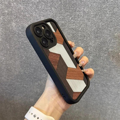 Cute Phone Cases For iPhone 15 Pro Max, 14, 13, 12, 11, XS, XR, X, 7, and 8 Plus - Wood Grain Pattern - Silicone Cover - TSP241