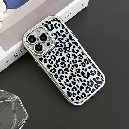 Cute Phone Cases: Black Blue Leopard Print for iPhone 15 Pro Max - TSP309