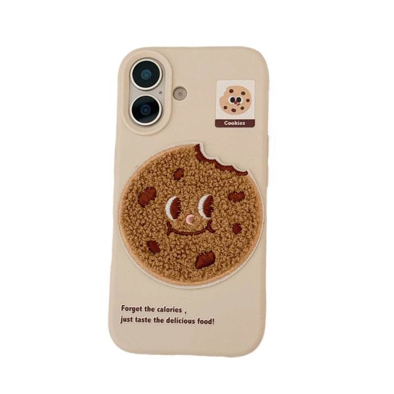 Cute Phone Cases For iPhone 16 Pro Max, 15, 13, 14, 12, 16 Plus - Funny 3D Plush Foods Pattern - Soft TPU Cover - PC8421 - Touchy Style