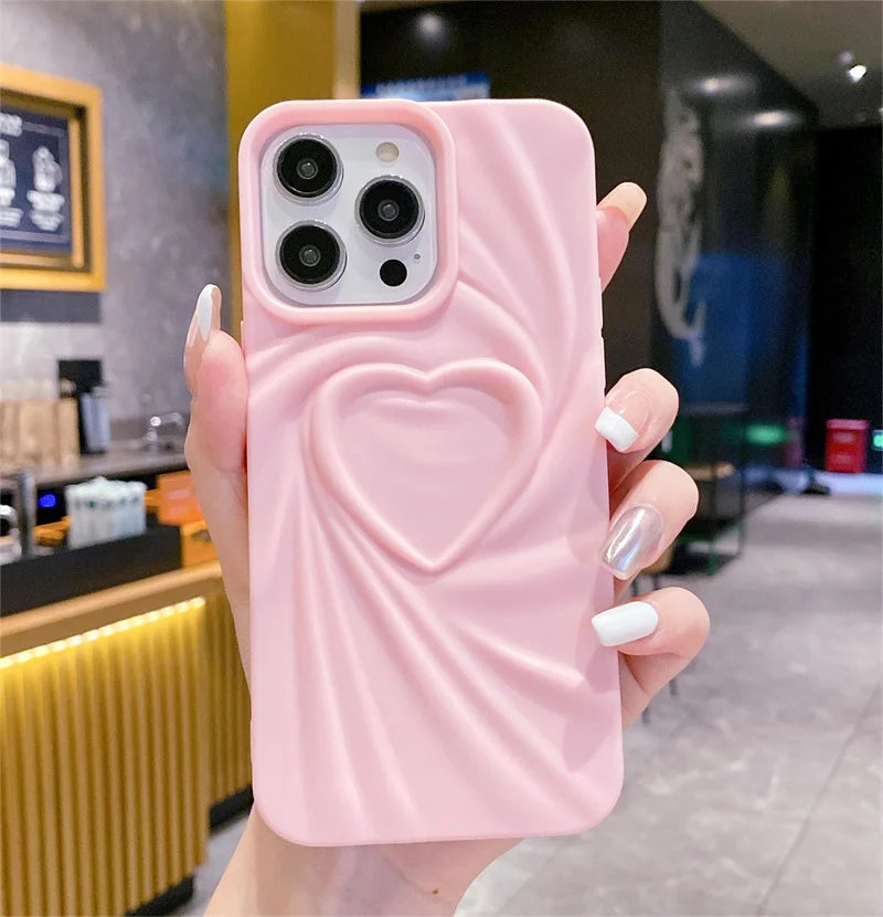 Cute Phone Cases For iPhone 11, 12, 13, 14, 15 Pro, or 16 Pro Max - Candy Heart Pattern - TSP519