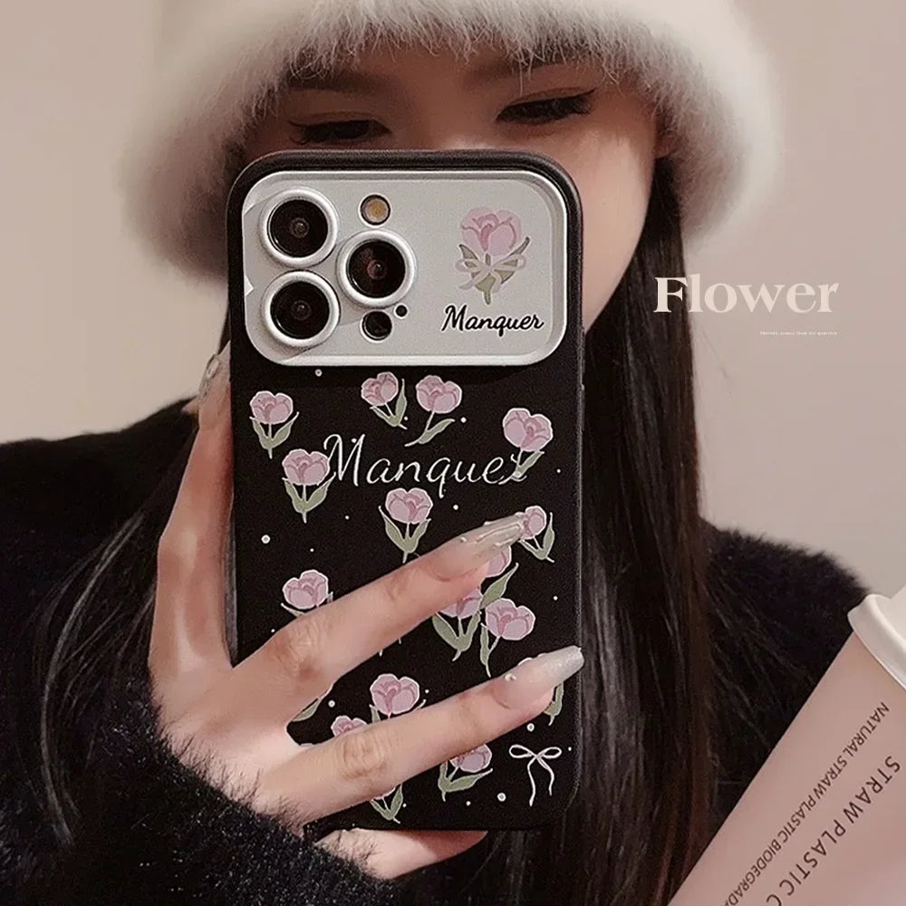 Cute Phone Cases For iPhone 16, 15, 14, 13, 12, 11 Pro Max, Xr, 15, 16 Plus - Starry Sky, Pink Tulip, Bow Tie Pattern - IP8490