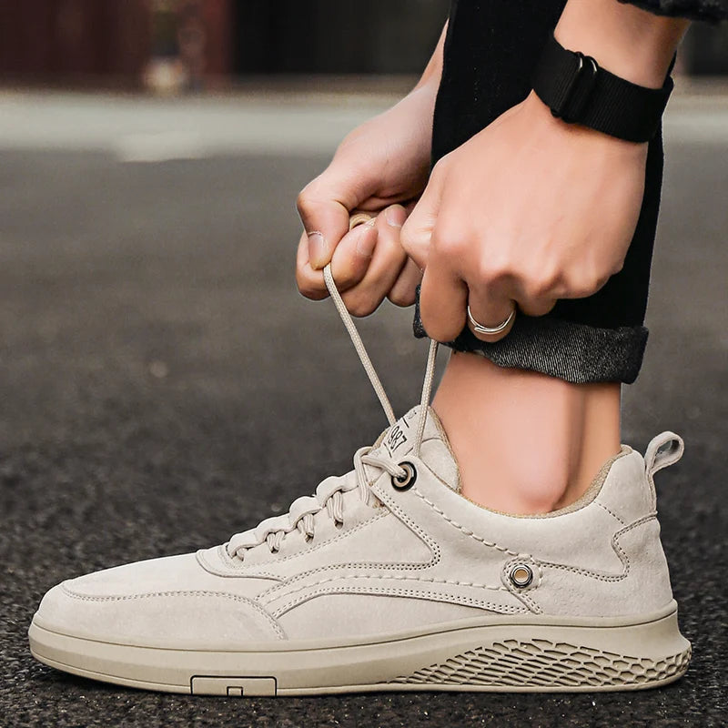 Leather Sneakers Outdoor British Men&