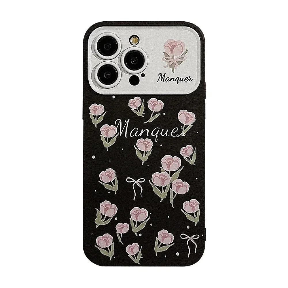 Cute Phone Cases For iPhone 16, 15, 14, 13, 12, 11 Pro Max, Xr, 15, 16 Plus - Starry Sky, Pink Tulip, Bow Tie Pattern - IP8490