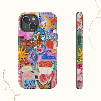 Cute Phone Cases For iPhone 16ProMax 15 14 13 12 11 PRO 11 Plus - Colorful Collage - Acrylic TPU Cover - IC5050