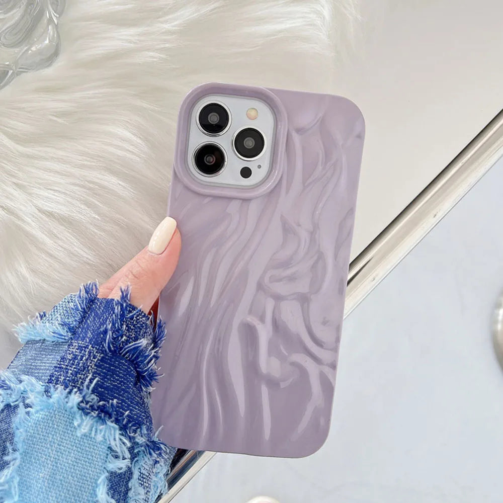 Luxury Bright Pleats Cute Phone Cases For iPhone 15, 11 Pro Max, 12, 13, 14, 14 Pro