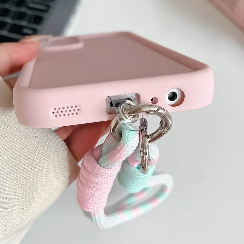 Cute Phone Cases For iPhone 16, 15, 14, 13, 12, 11 Pro MAX, XS Max, XR, 7, 8 Plus - Bowknot Lanyard - Soft Cover - PC1330 - Touchy Style