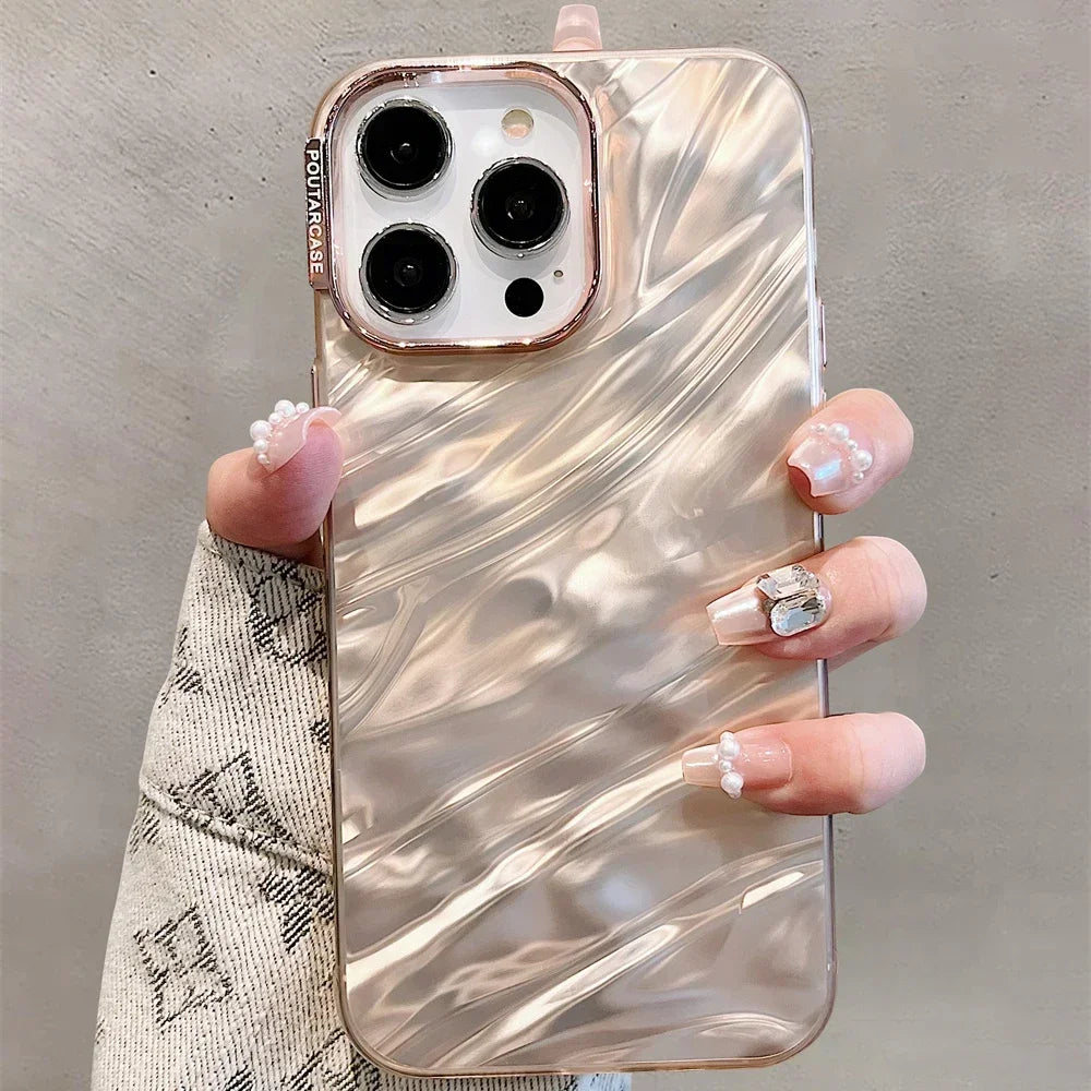 TSP177 Cute Phone Cases For iPhone 15, 14, 13, 12, or 11 Pro Max Plus - 3D Tin Foil Pleated