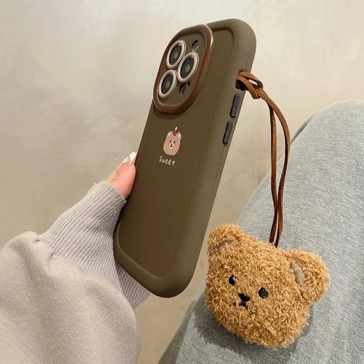 Cute Lucky Bear Candy Phone Case for iPhone 11, 12, 13, 14, 15 Pro Max