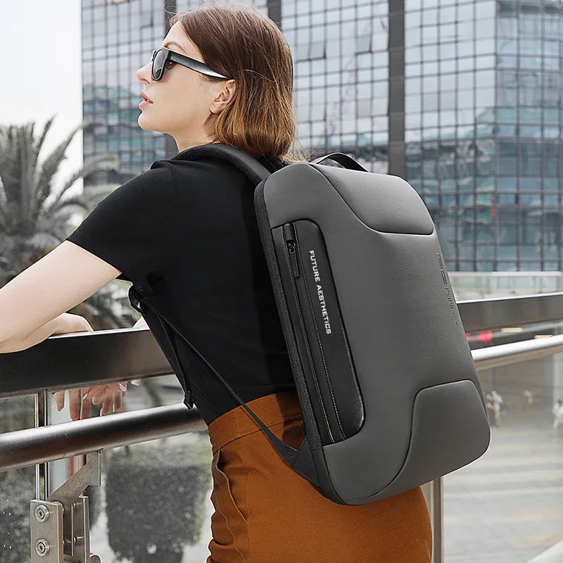 External Frame Oxford Black Cool Backpack Laptop Multifunctional WaterProof Business Bag MCBCOS40