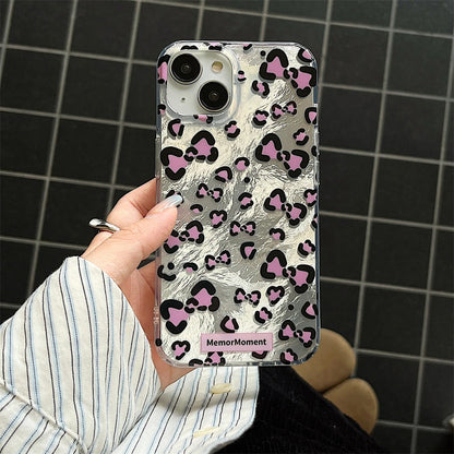 Cute Phone Cases: Stylish Leopard 3D Glitter Bow for iPhone 11-15 Pro Max - TSP317