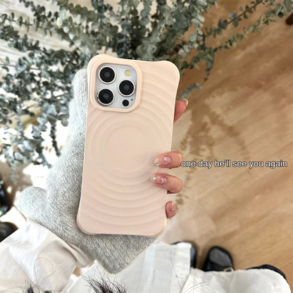 Cute Phone Cases for iPhone 11, 12, 13, 14, and 15 Pro Max - Water Ripple Transparent Cover - TSP195