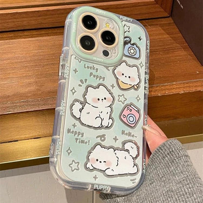 Cute Phone Cases for iPhone 11, 12, 13, 14, and 15 Pro Max - Cartoon Cat Mirror - Bumper Cover - TSP271