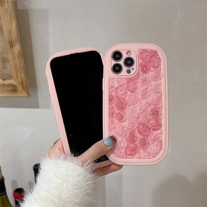 Cute Phone Cases for iPhone 15 Pro Max, 15 Plus, 14, 13, 12, and 11 - Pink Flowers - Girly Back Cover - TSP259