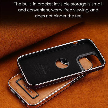 TSP70 Cute Phone Cases For iPhone 16, 14 Pro Max, 13, 12, and 15 - With Invisible Kickstand - Leather Cover