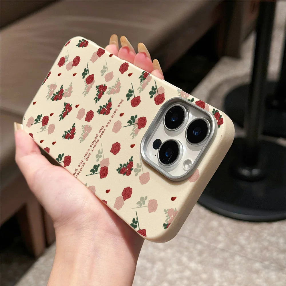 Cute Phone Cases For iPhone 16 Pro Max, 16 Plus, 15, 14, 13, 12, 11, XS, XR, X, 8, 7, or SE 2022 - Matte Litchi Leather Cover - TSP517