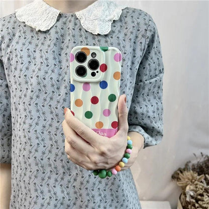 Cute Phone Cases for iPhone 11, 12, 13, 14, and 15 Pro Max - Rainbow Dots - Glossy Cover - TSP272