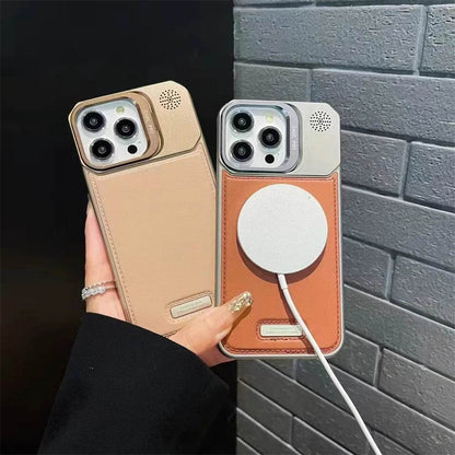 Cute Phone Cases For iPhone 16 Pro Max, 15, 14, 13, 12 Pro - Leather Cover with Alloy Lens Holder - PC1520 - Touchy Style