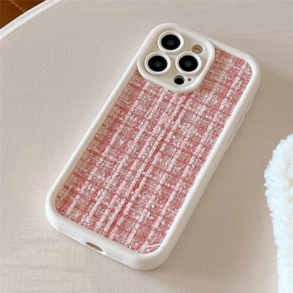 Stylish Lattice Fabric Cute Phone Cases for iPhone 14, 13, 12, 11 Pro Max and 14 Plus