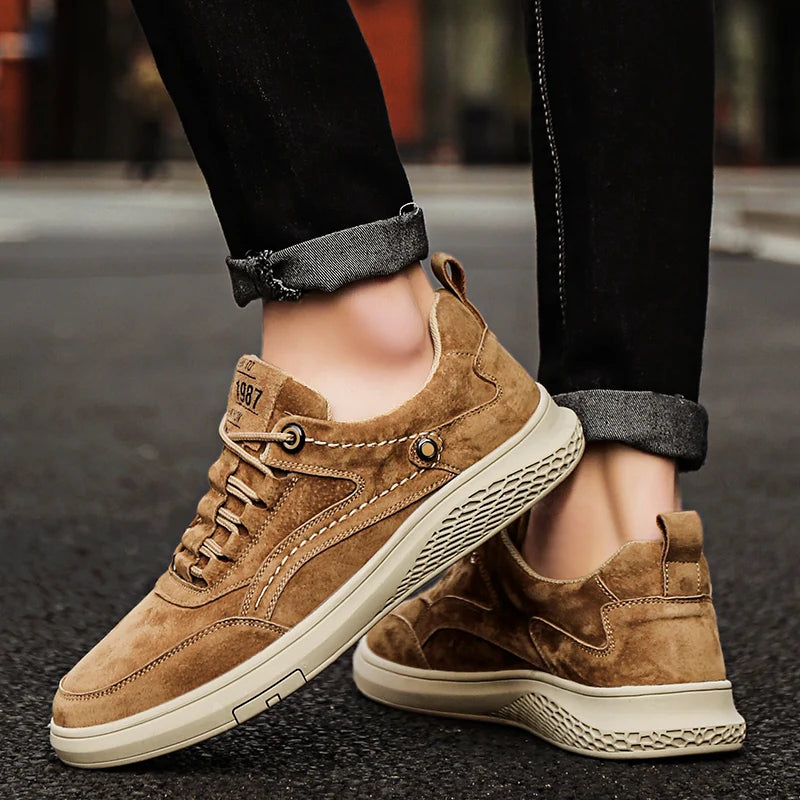 Leather Sneakers Outdoor British Men&