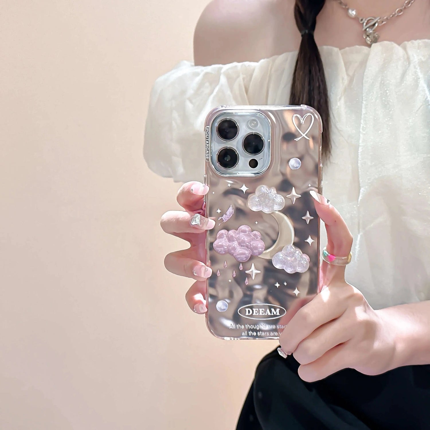 Cute Phone Cases For iPhone 11, 12, 13, 14 Pro Max, and 15 - Dreamy Stars and Clouds - TSP56