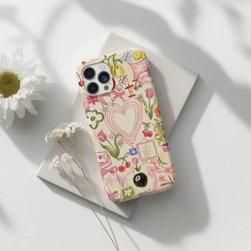 Cute Phone Cases For iPhone 16ProMax, 15, 14, 13, 12, 11 PRO, 11 Plus - Girly Pink Collage - Acrylic TPU Cover - PC2510